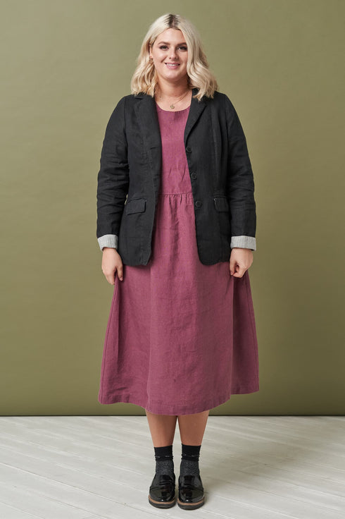 Image 14 of Pure linen dress washed and soft with long sleeves Madeira from Baltic Linen